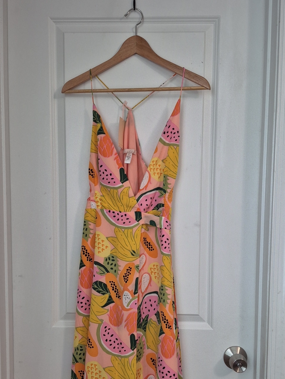 Hutch Pink & Yellow Tropical Print Maxi Dress